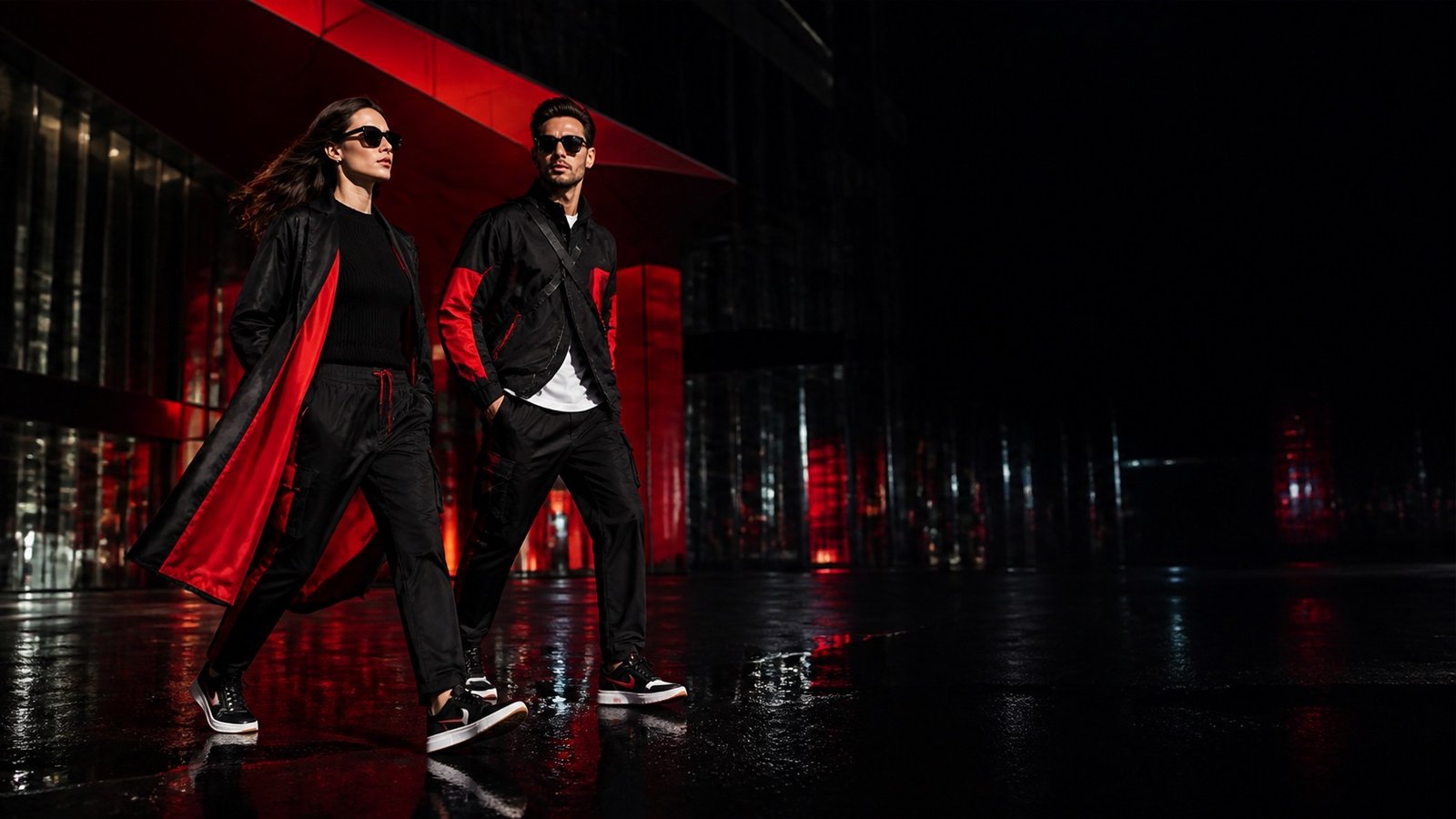 Dwie miejskie stylizacje FASTLOOK nocą